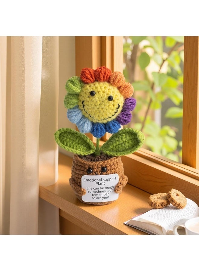 باقة زهور عباد الشمس المصنوعة يدويًا، هدية دعم عاطفي للنساء، ديكور للمكتب والمكتب، زهور عباد الشمس الاصطناعية للمنزل، لوحة قيادة السيارة، أعياد الميلاد، الشفاء العاجل 手工向日葵花束，女性情感支持礼物，办公室和办公室装饰器，家庭人造向日葵花，汽车仪表板，生日，快速恢复 - Image 5